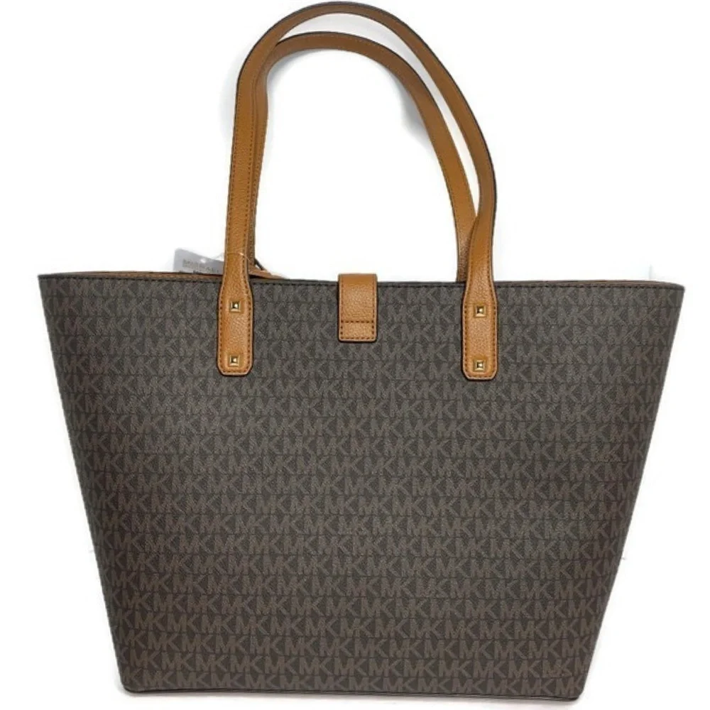 Michael Kors MK Signature Brown Leather Bag Wallet